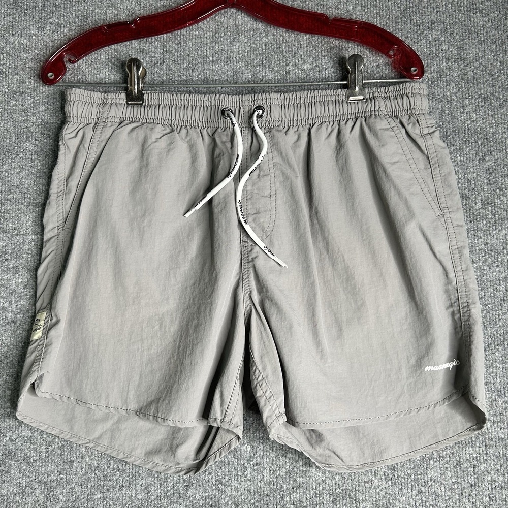 Maamgic Mens Swim Trunks Size Medium Gray Elastic Waist‎